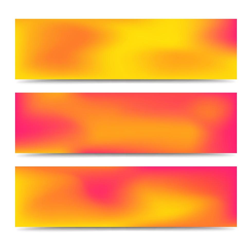 slät abstrakt suddig lutning orange banderoller uppsättning. abstrakt kreativ flerfärgad bakgrund. vektor illustration