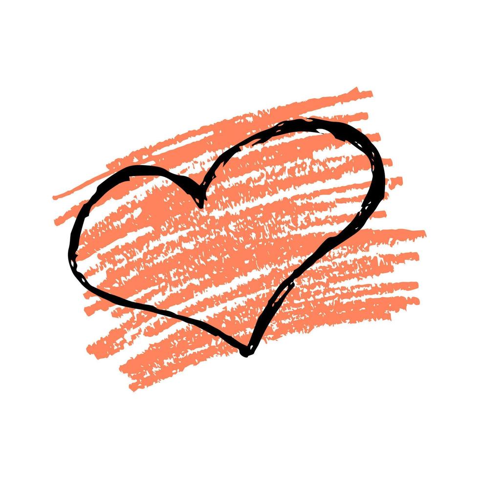 skiss klottra hjärtan på röd bakgrund. hand dragen penna klottra hjärtan. vektor illustration