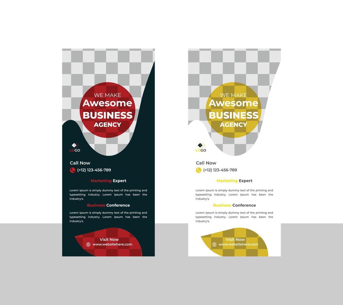 Business Roll-Up-Set Standee-Design. Banner-Template-Design vektor