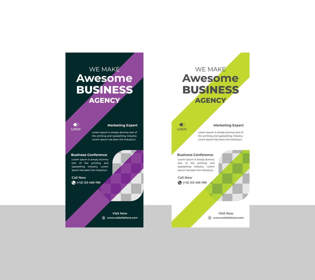 Business Roll-Up-Set Standee-Design. Banner-Template-Design vektor