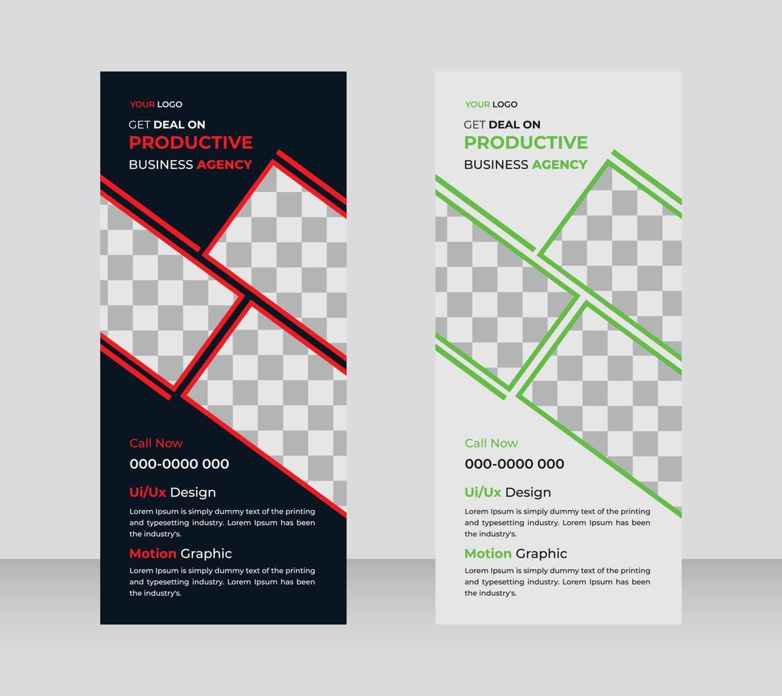 Designvorlage aufrollen. Banner-Design. vektor