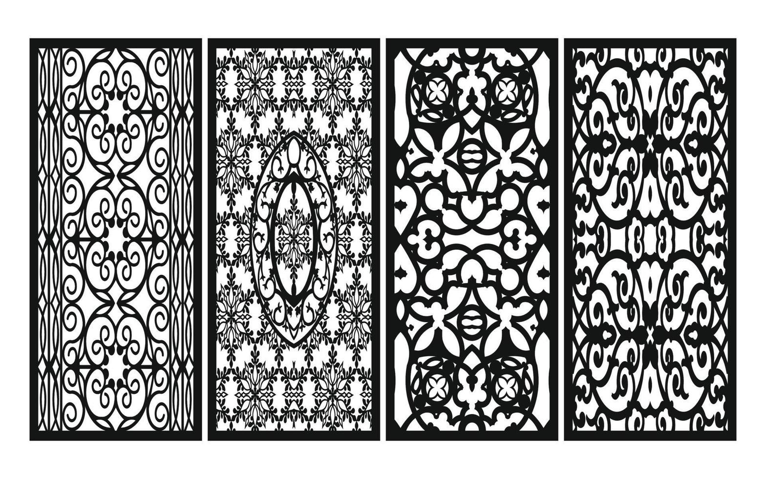 dekorative Blumenmuster, geometrische Vorlage für CNC-Laserschneiden vektor