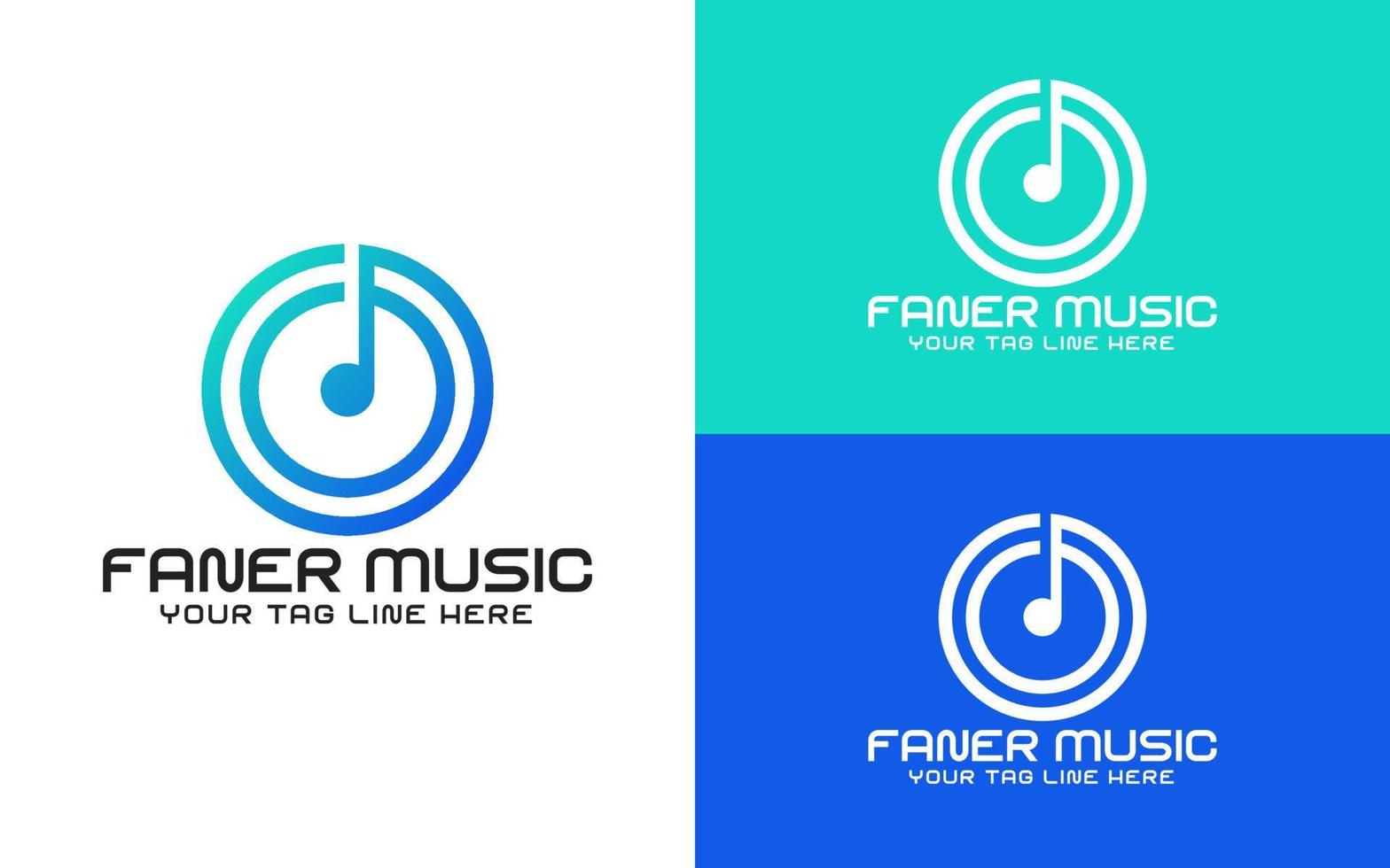 modern musik logotyp design vektor