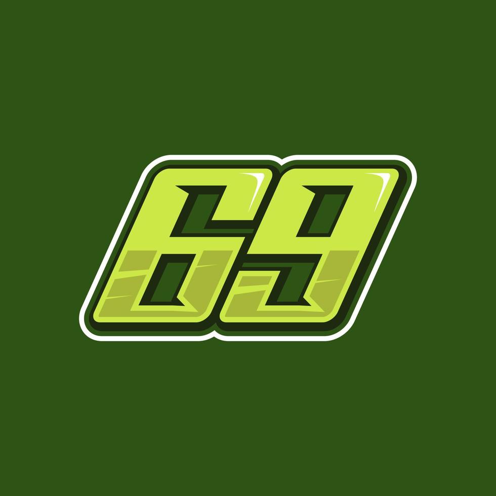 Rennnummer 69 Logo-Design-Vektor vektor