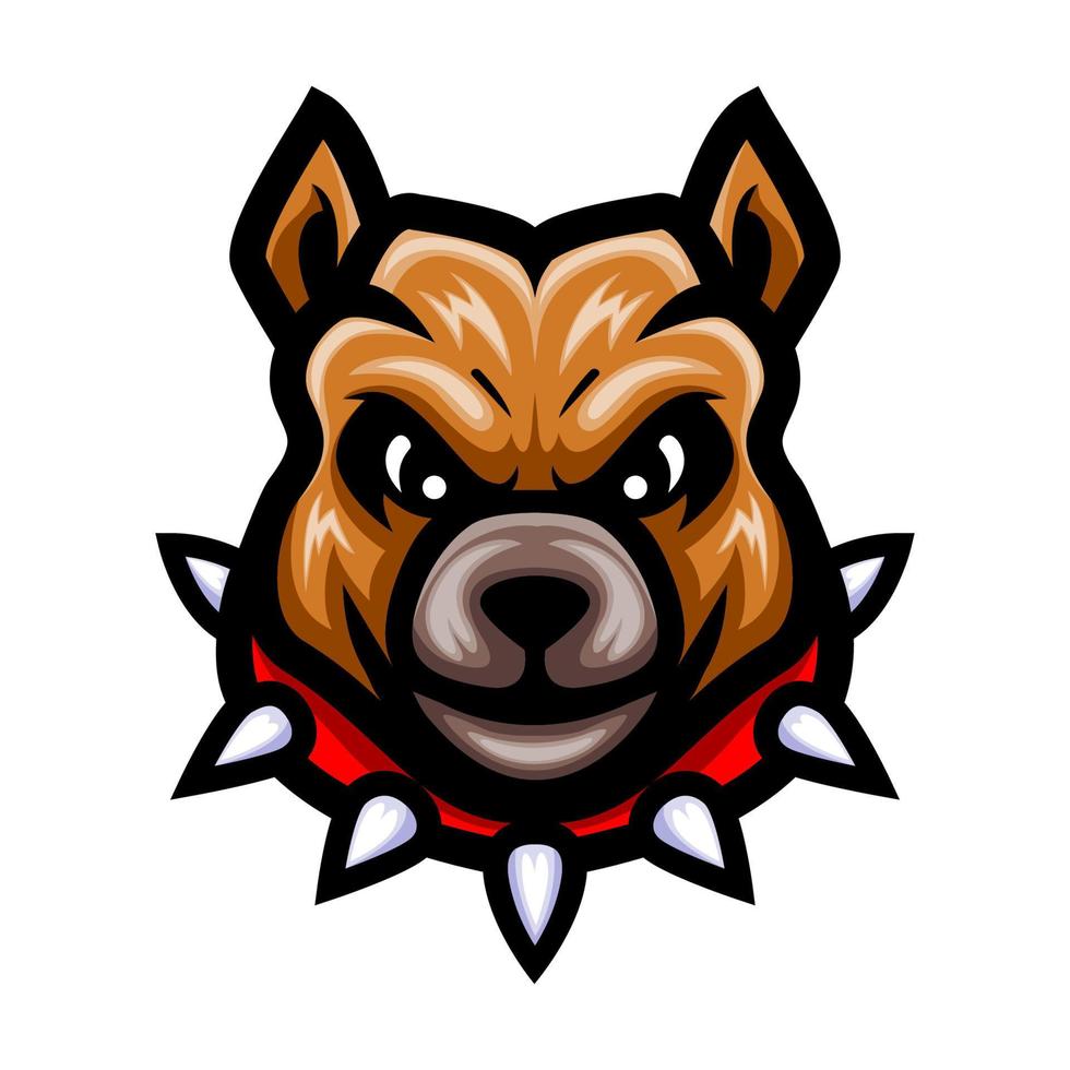 Bulldog-Kopf-Logo-Maskottchen-Design vektor