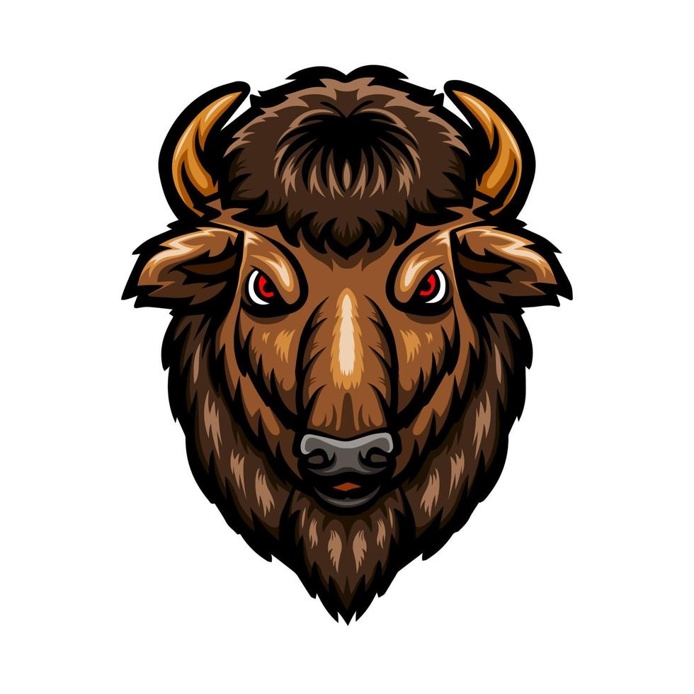 Bisonkopf-Logo-Maskottchen-Design vektor