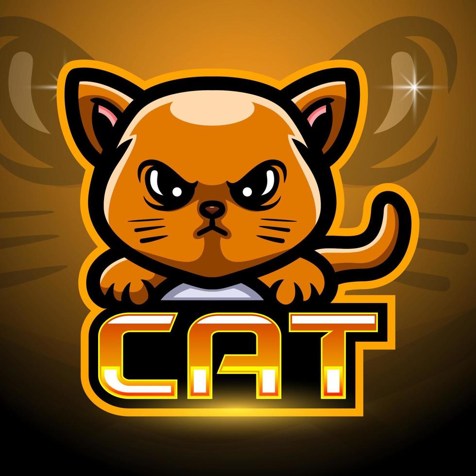 cat esport logotyp maskot design vektor