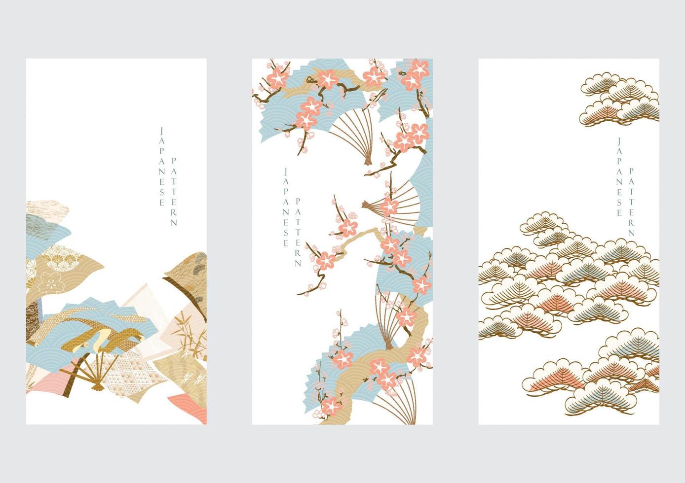abstrakt bakgrund i orientalisk stil. kinesisk ny år baner. geometrisk linje med japansk mönster vektor. pion blomma och vågig objekt. vektor