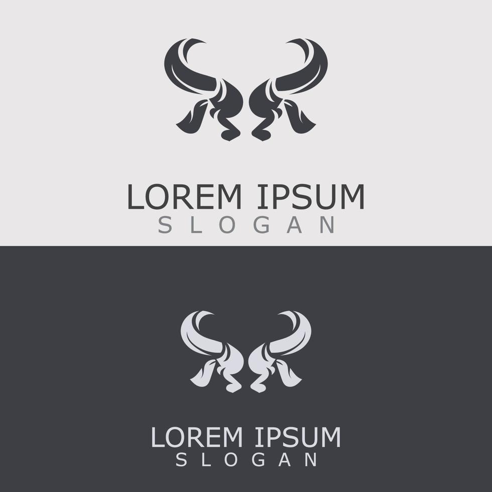 Hörner Tier Stier Logo Vektor Icon Vorlage