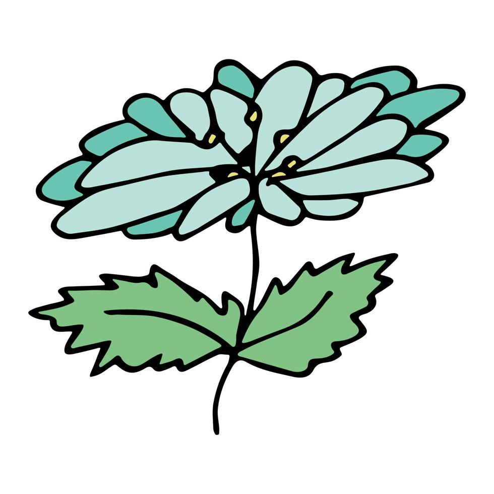 enkel blomma ClipArt. hand dragen blommig klotter. för skriva ut, webb, design, dekor, logotyp vektor