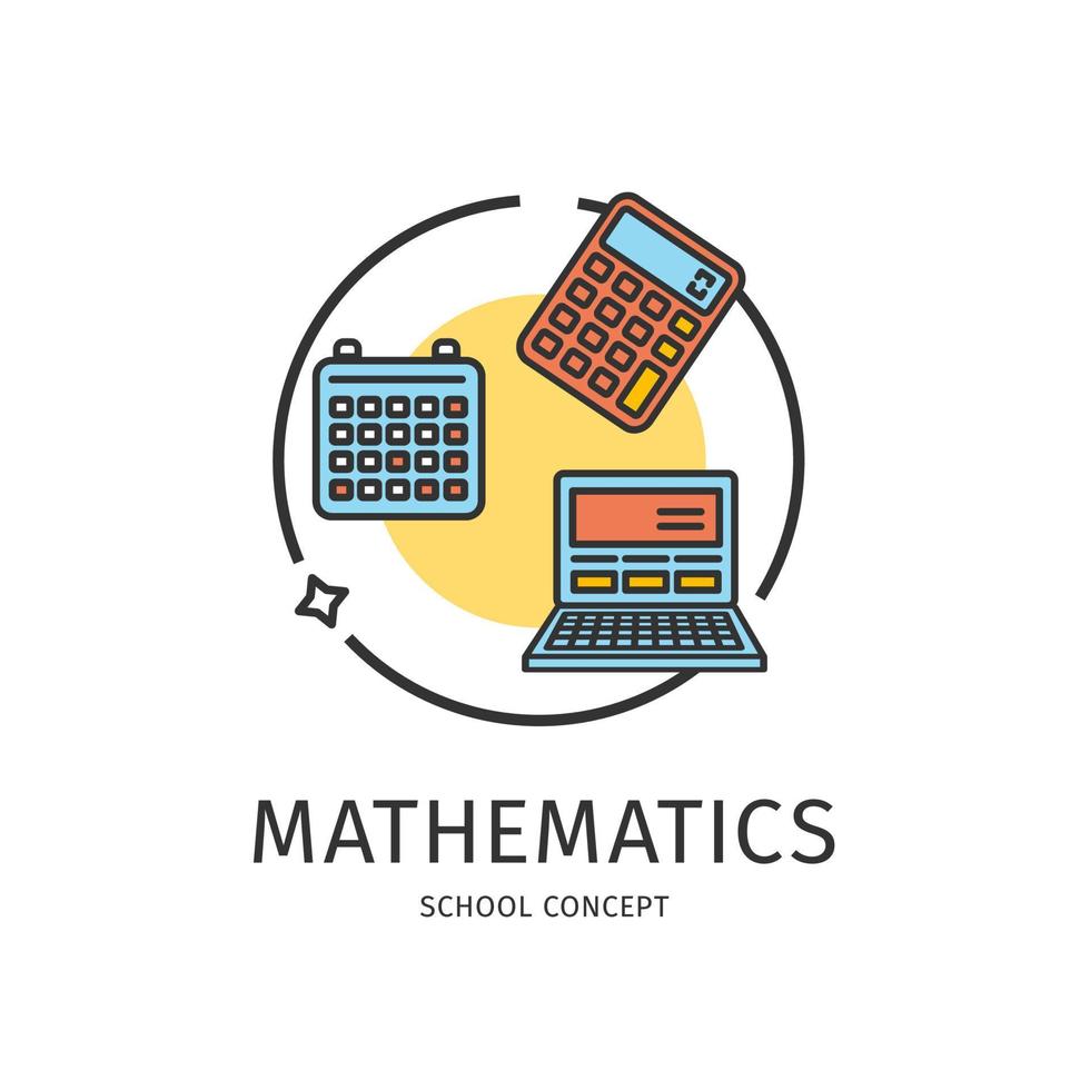 skola tunn linje ikon matematik begrepp. vektor