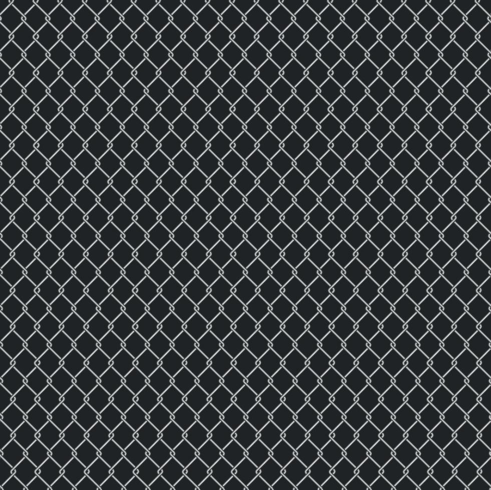 realistisk detaljerad 3d metall staket tråd maska sömlös mönster bakgrund. vektor