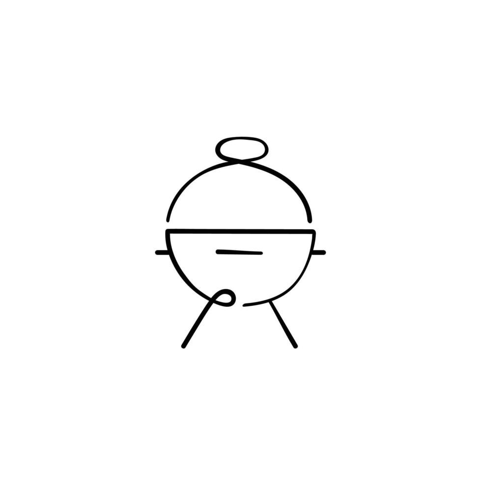 Bbq-Grill-Line-Style-Icon-Design vektor