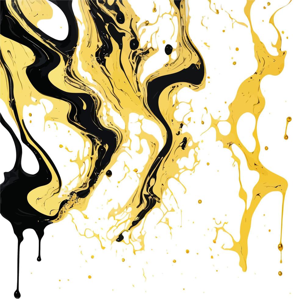 svart och guld alkohol bläck marmor textur vektor