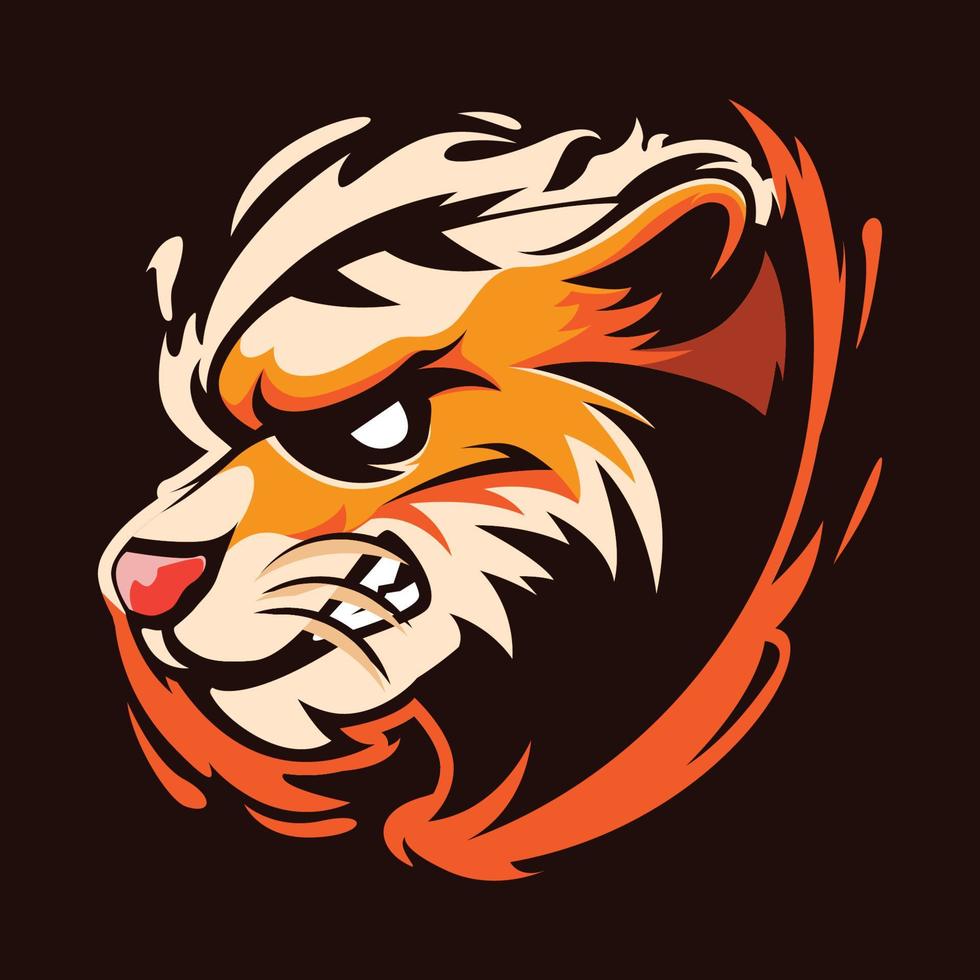 Seitenansicht des Tigerkopf-Maskottchen-Logos vektor