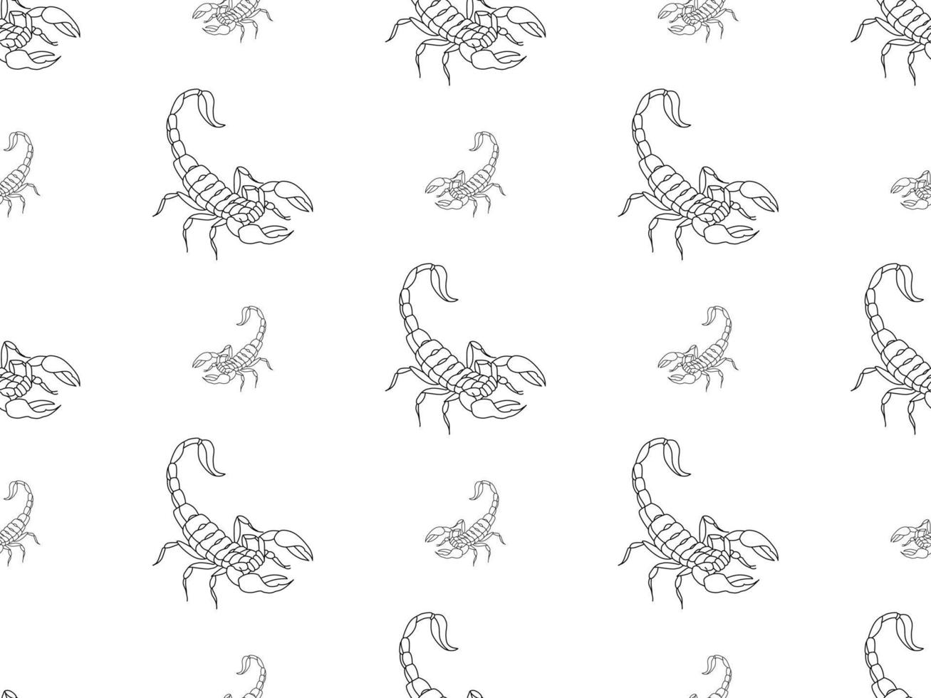 scorpion tecknad serie karaktär sömlös mönster på vit bakgrund vektor
