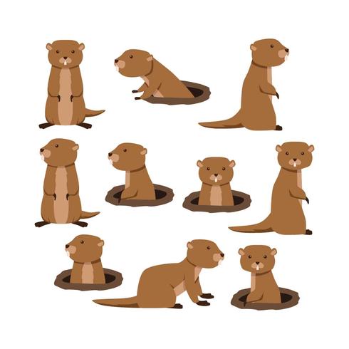 Gratis Flat Gopher Collection Vector