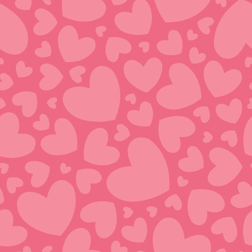 rosa hjärta former sömlös mönster bakgrund vektor