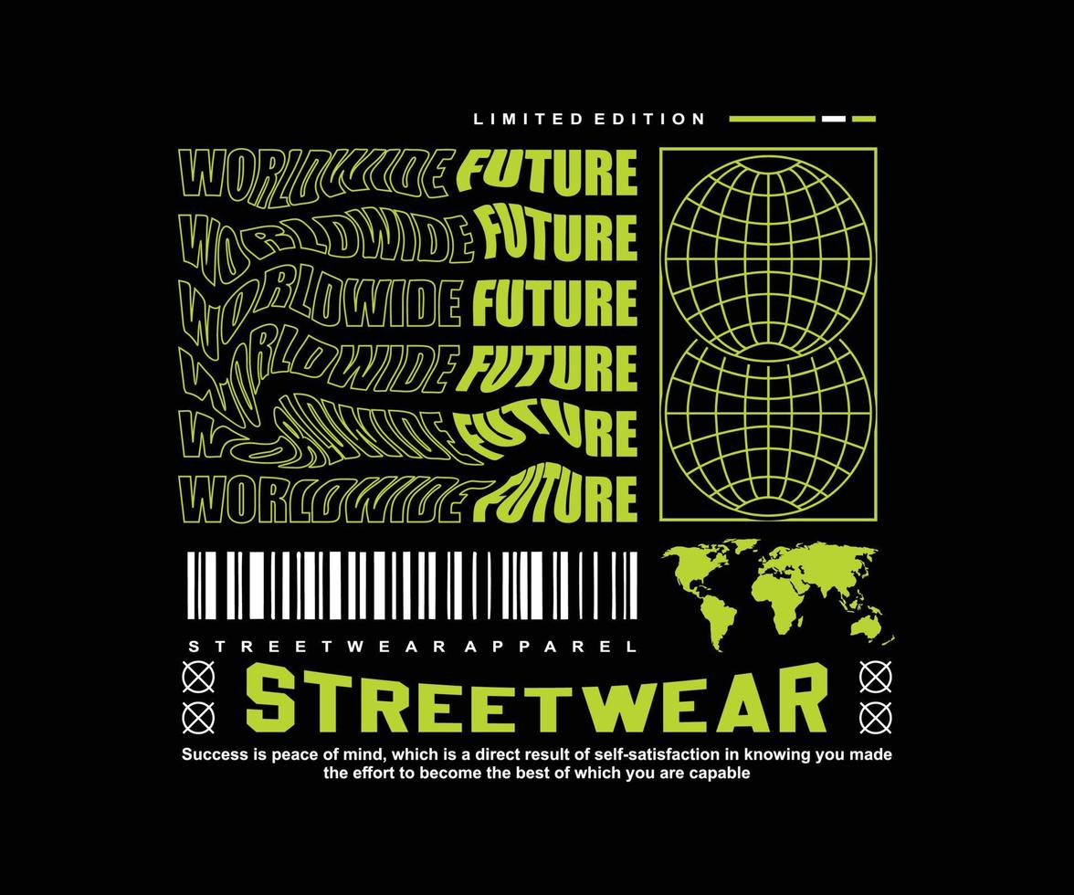 ästhetische illustration von streetwear-t-shirt-design, vektorgrafik, typografischem poster oder t-shirts streetwear und urbanem stil vektor