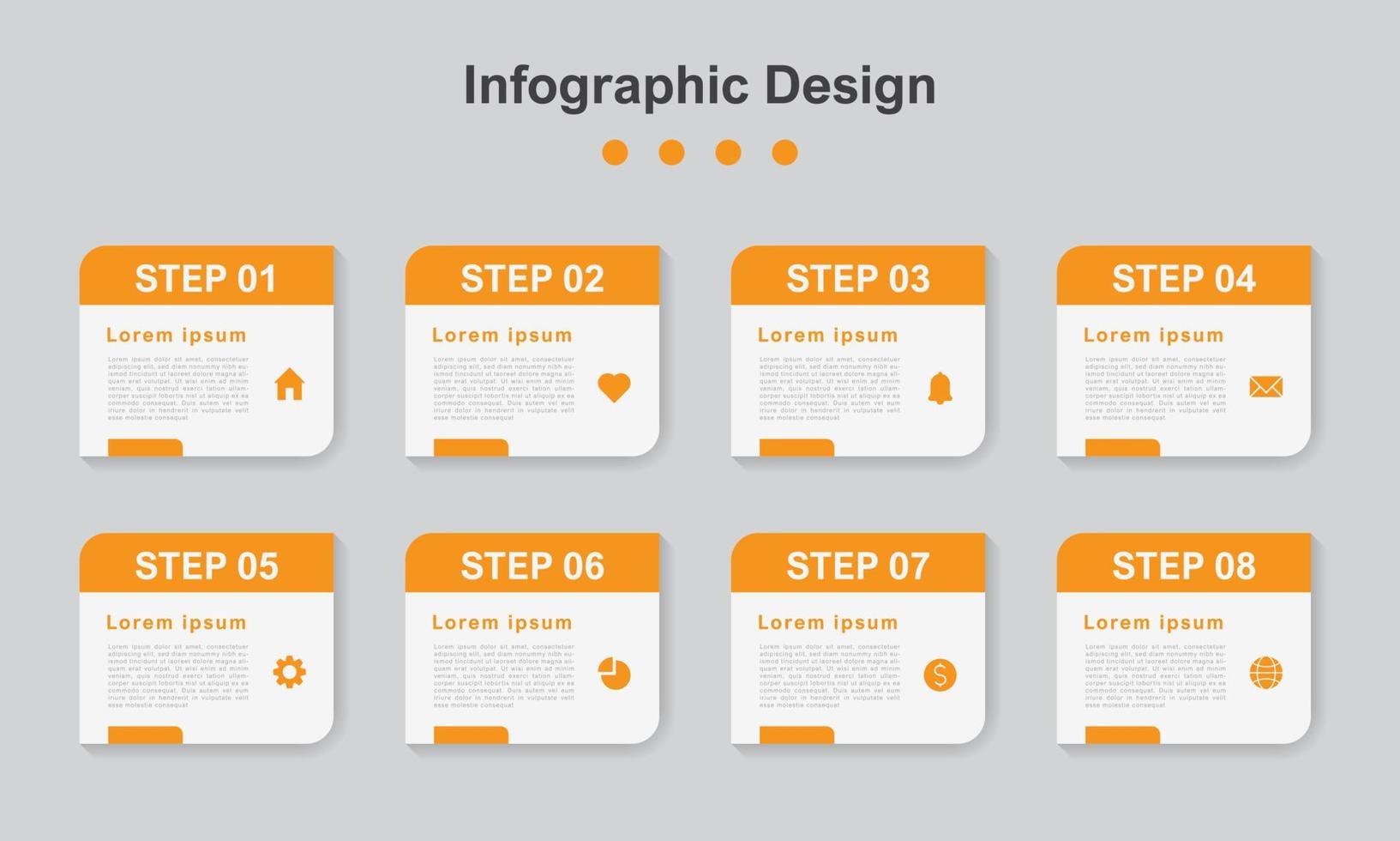 åtta steg abstrakt företag infographic mall vektor