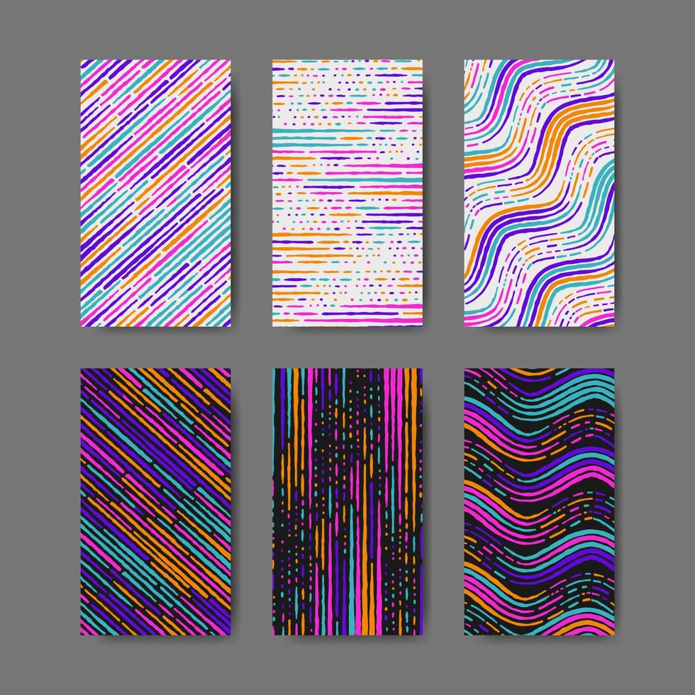 abstrakt färgrik mönster med måla märken, spår, fläckar, klottra bakgrund samling vektor