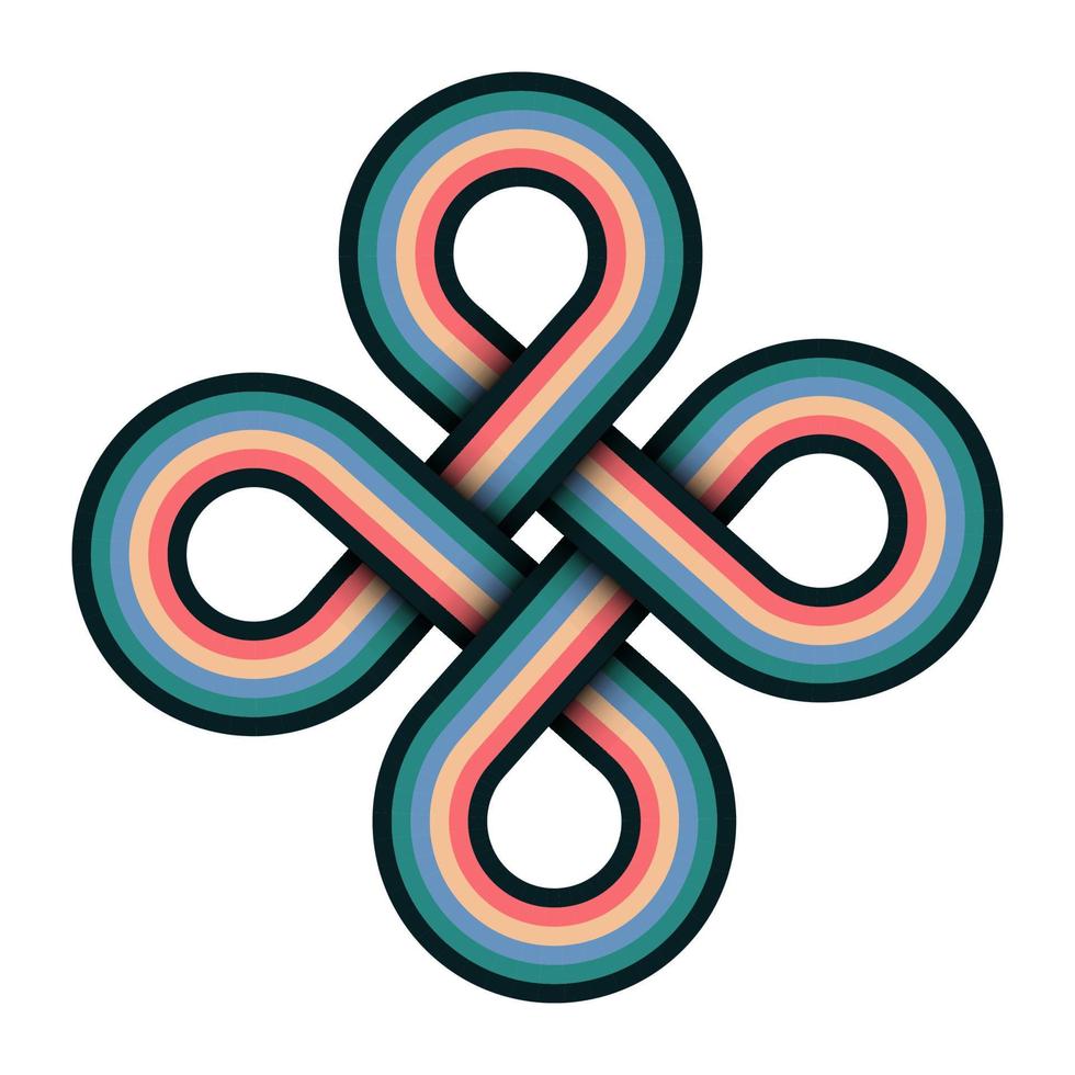 Flerfärgad celtic Knut vektor illustration. färgrik oändlighet slinga logotyp design.