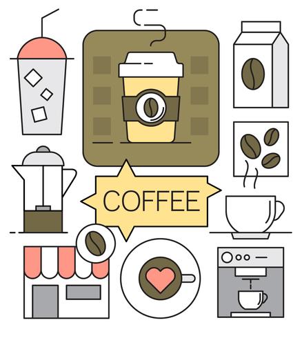 Kostenlose lineare Kaffee Icons vektor