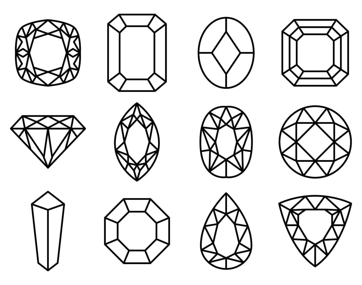 Edelsteinsymbol, geeignet für eine Vielzahl digitaler kreativer Projekte. vektor