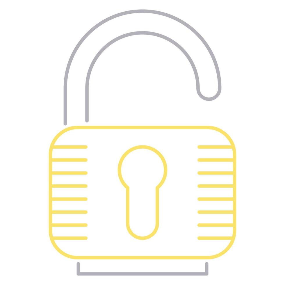 Unlock-Symbol, geeignet für eine Vielzahl von digitalen Kreativprojekten. vektor