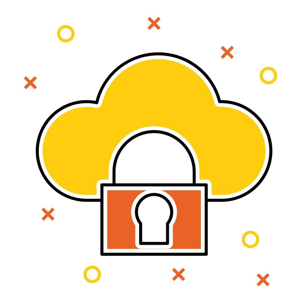 Cloud-Sicherheitssymbol, geeignet für eine Vielzahl digitaler kreativer Projekte. vektor