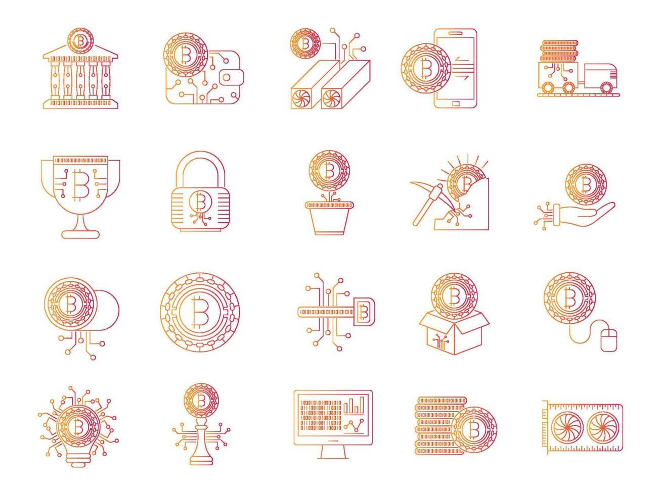 bitcoin-symbole, geeignet für eine breite palette digitaler kreativer projekte. vektor