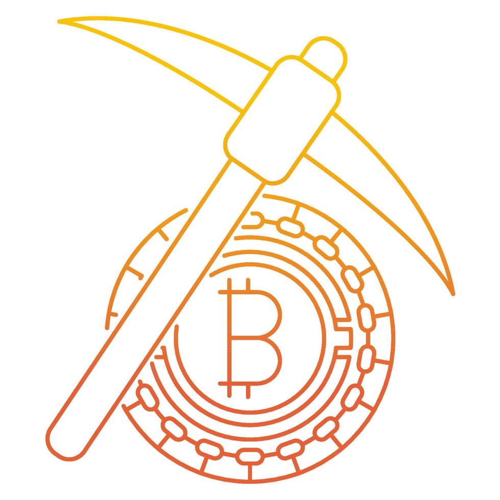 Bergbau-Bitcoin-Symbol, geeignet für eine Vielzahl digitaler kreativer Projekte. vektor