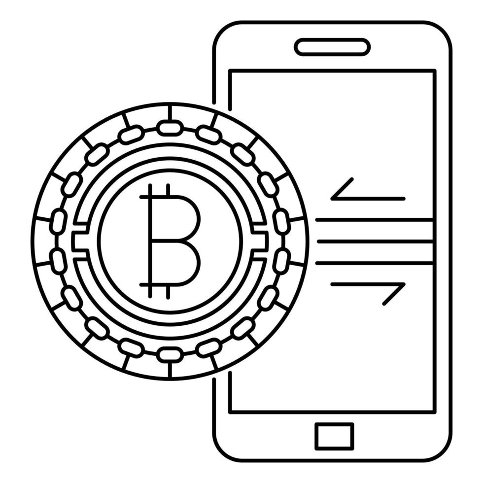 Tauschen Sie das Bitcoin-Symbol aus, das für eine Vielzahl digitaler kreativer Projekte geeignet ist. vektor