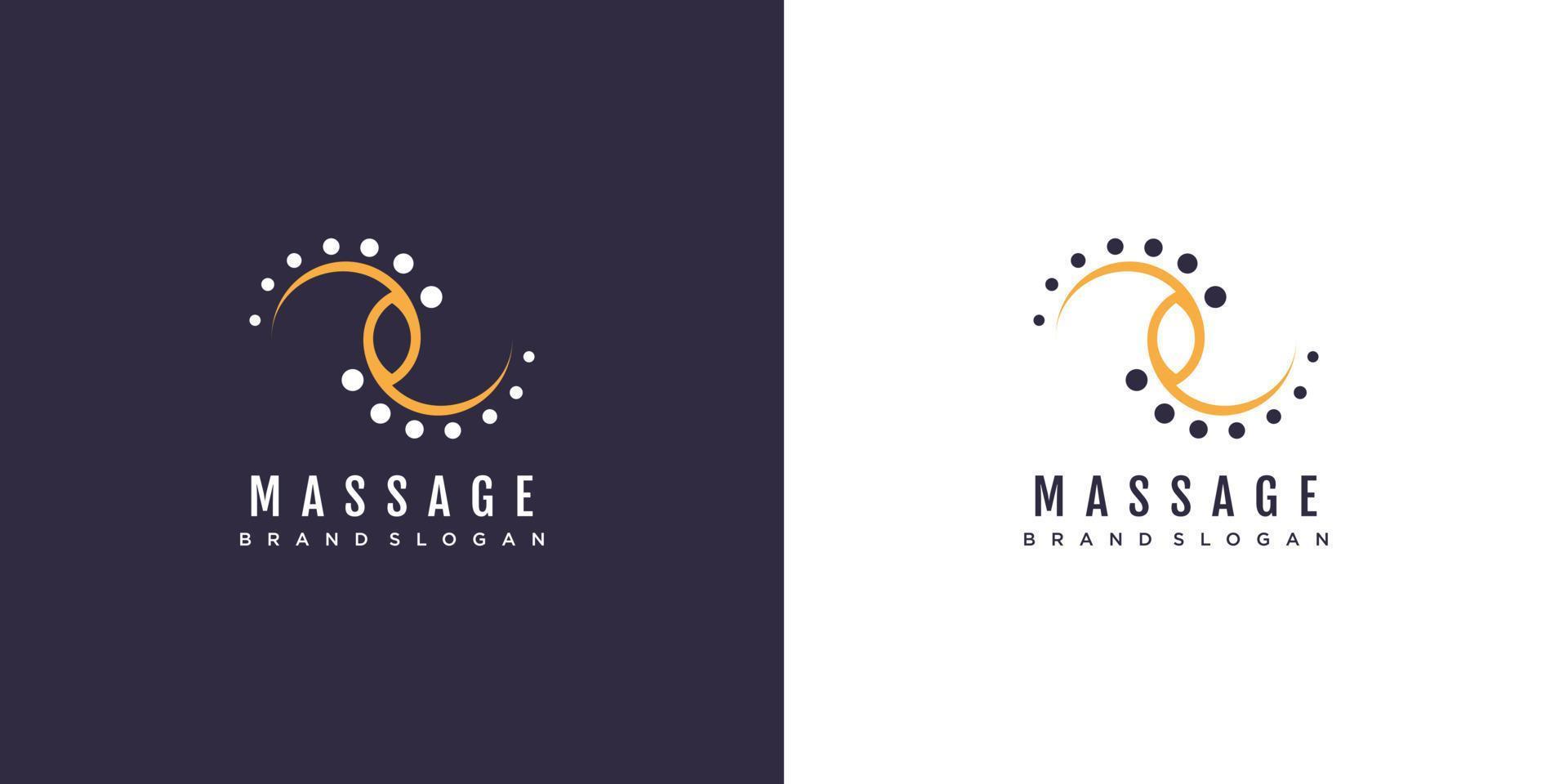 Massage-Logo mit Symbol-Vektorillustration des kreativen Ideenkonzeptdesigns vektor
