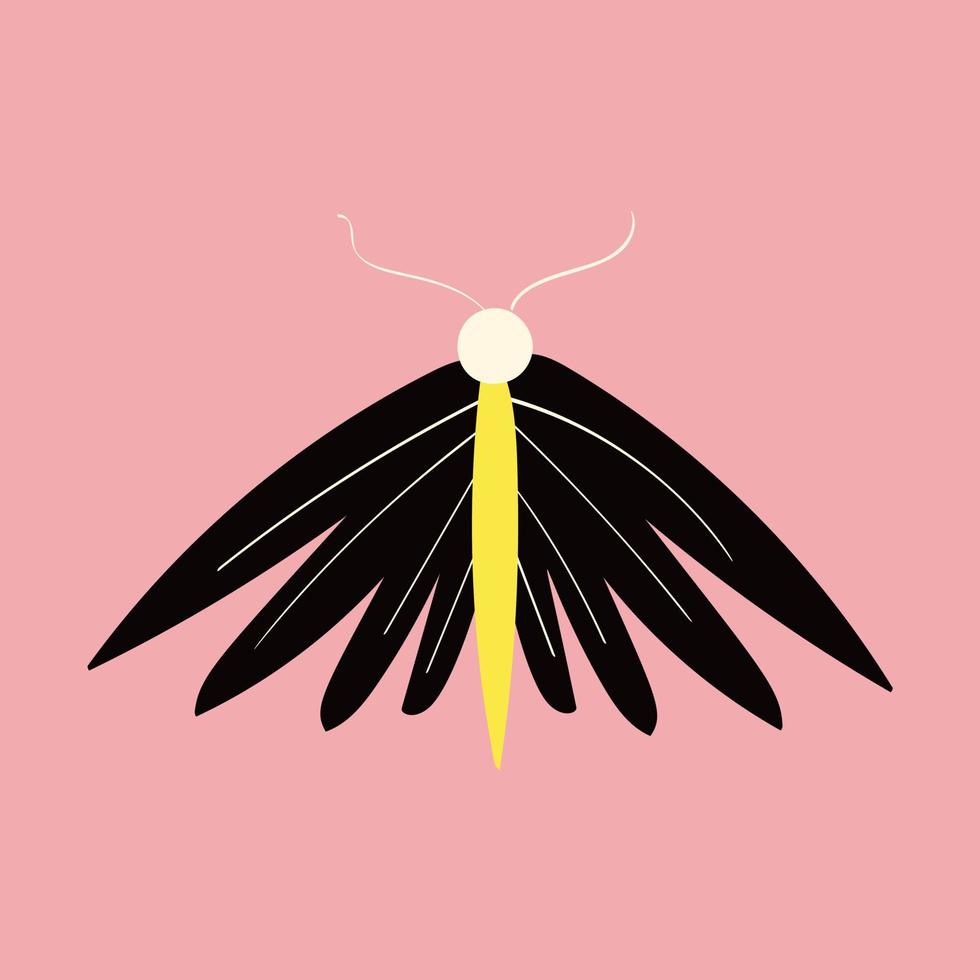 magi mystisk fjäril. kort i modern klotter stil. vektor illustration