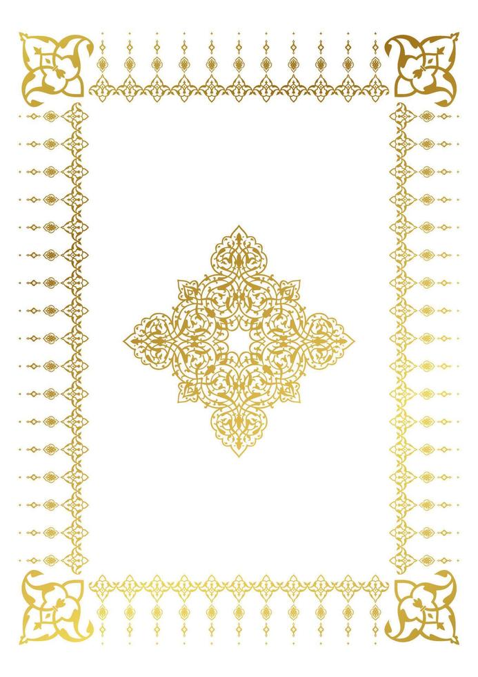 Goldrahmen mit islamischem Ornament für eine Postkarte. vektor
