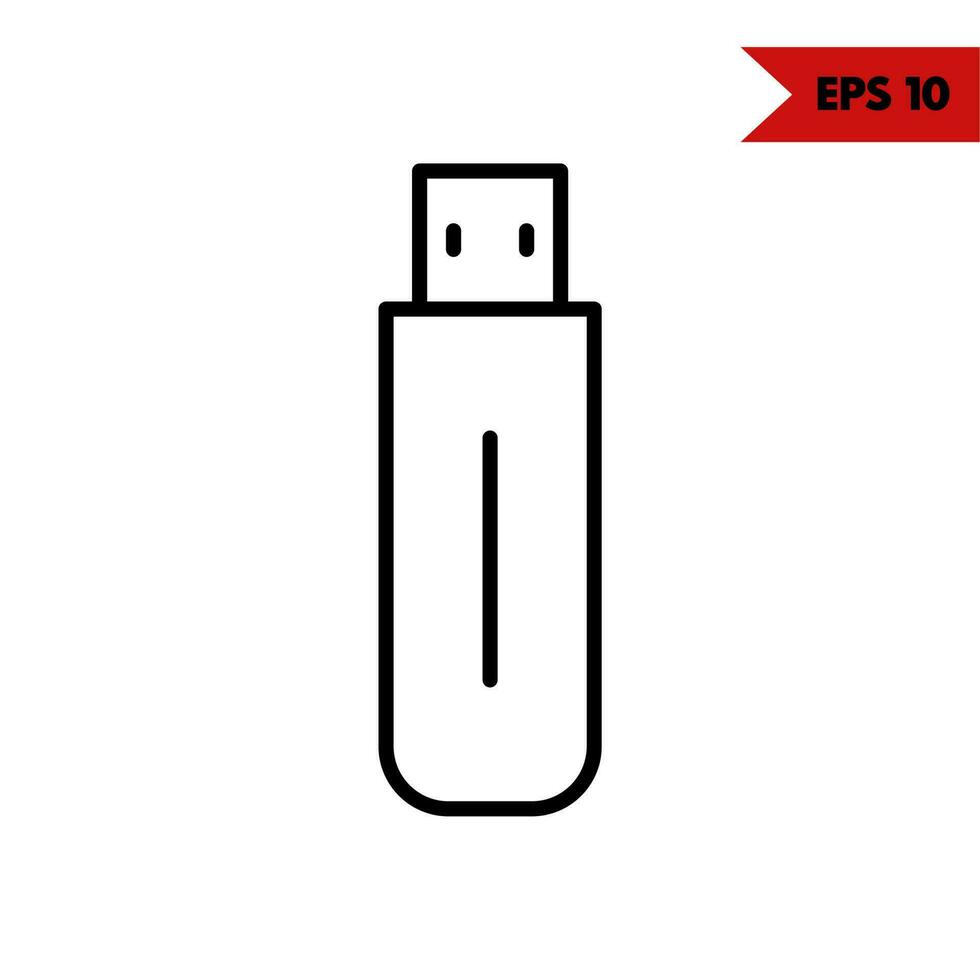 illustration av uSB linje ikon vektor