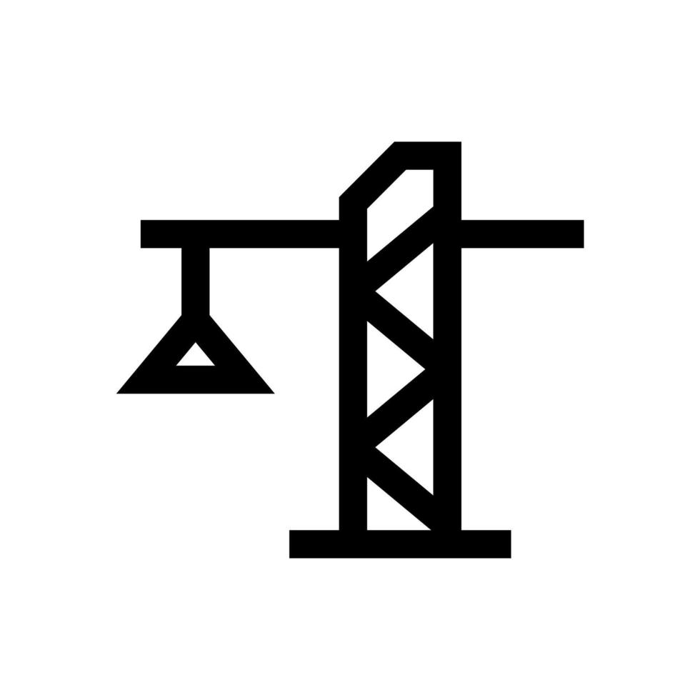 översikt ikon. konstruktion kran emblem. vektor illustration