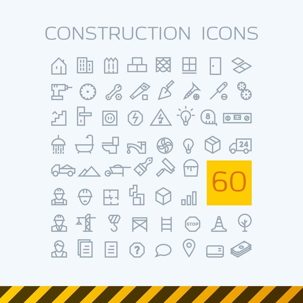 stock illustration uppsättning kontur webb ikoner konstruktion reparera verktyg vektor