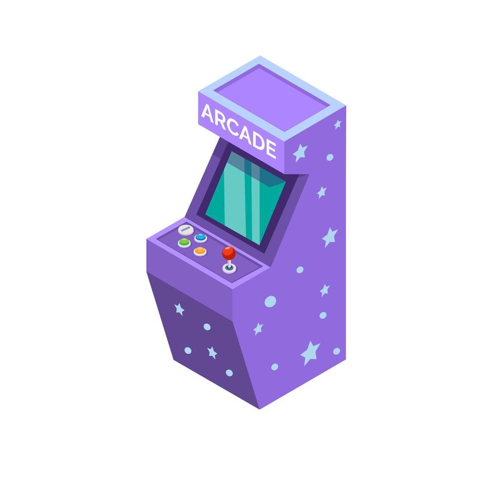 Arcade-Maschine Retro-Spielgerät Symbol isometrischer Illustrationsvektor vektor