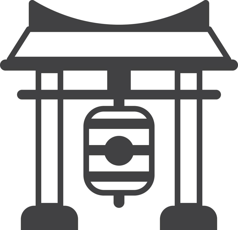 japansk tempel båge illustration i minimal stil vektor