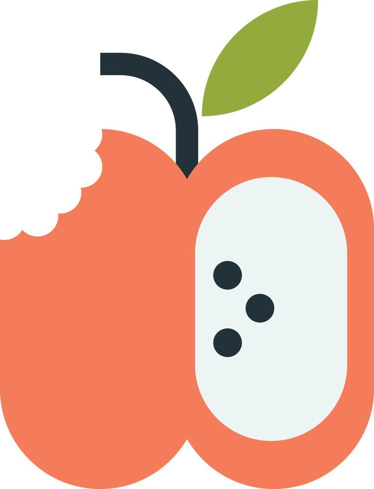 Bitten äpple illustration i minimal stil vektor