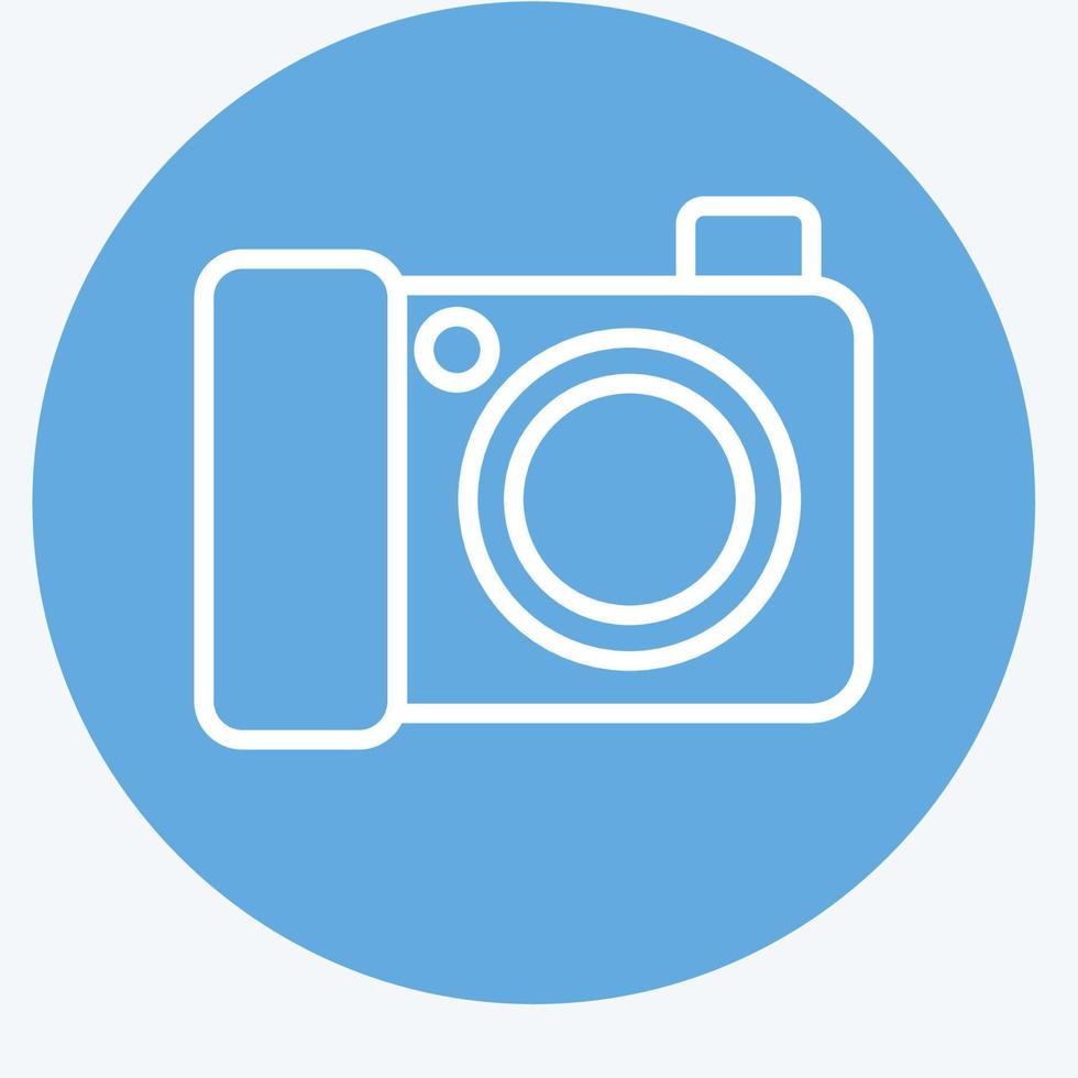 Symbol Digitalkamera. im Zusammenhang mit Fotografie-Symbol. blaue augen stil. einfaches Design editierbar. einfache Abbildung vektor