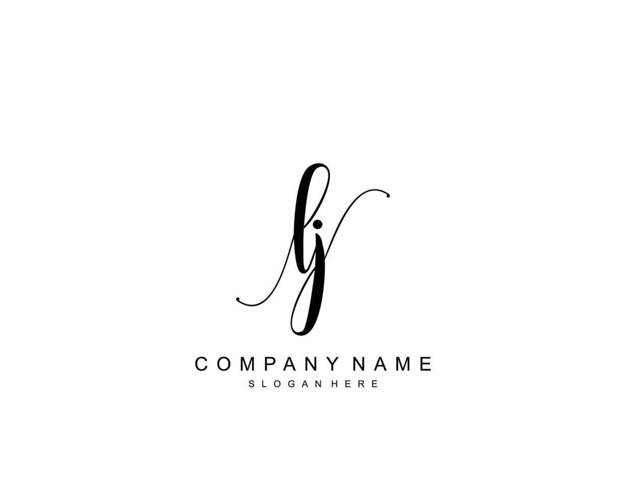 anfängliches lj-schönheitsmonogramm und elegantes logo-design, handschriftliches logo der ersten unterschrift, hochzeit, mode, blumen und botanik mit kreativer vorlage. vektor