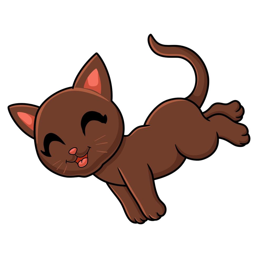 söt havana brun katt tecknad serie vektor
