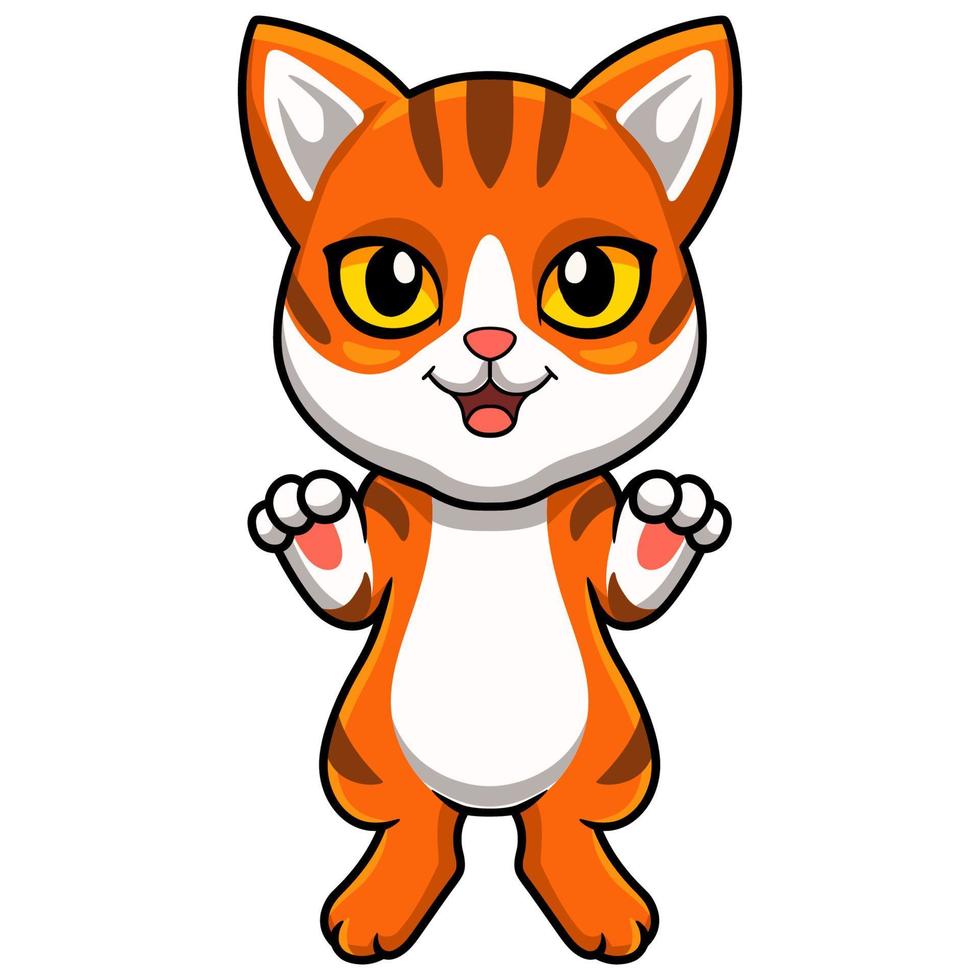 niedlicher orange getigerter katzen-cartoon vektor