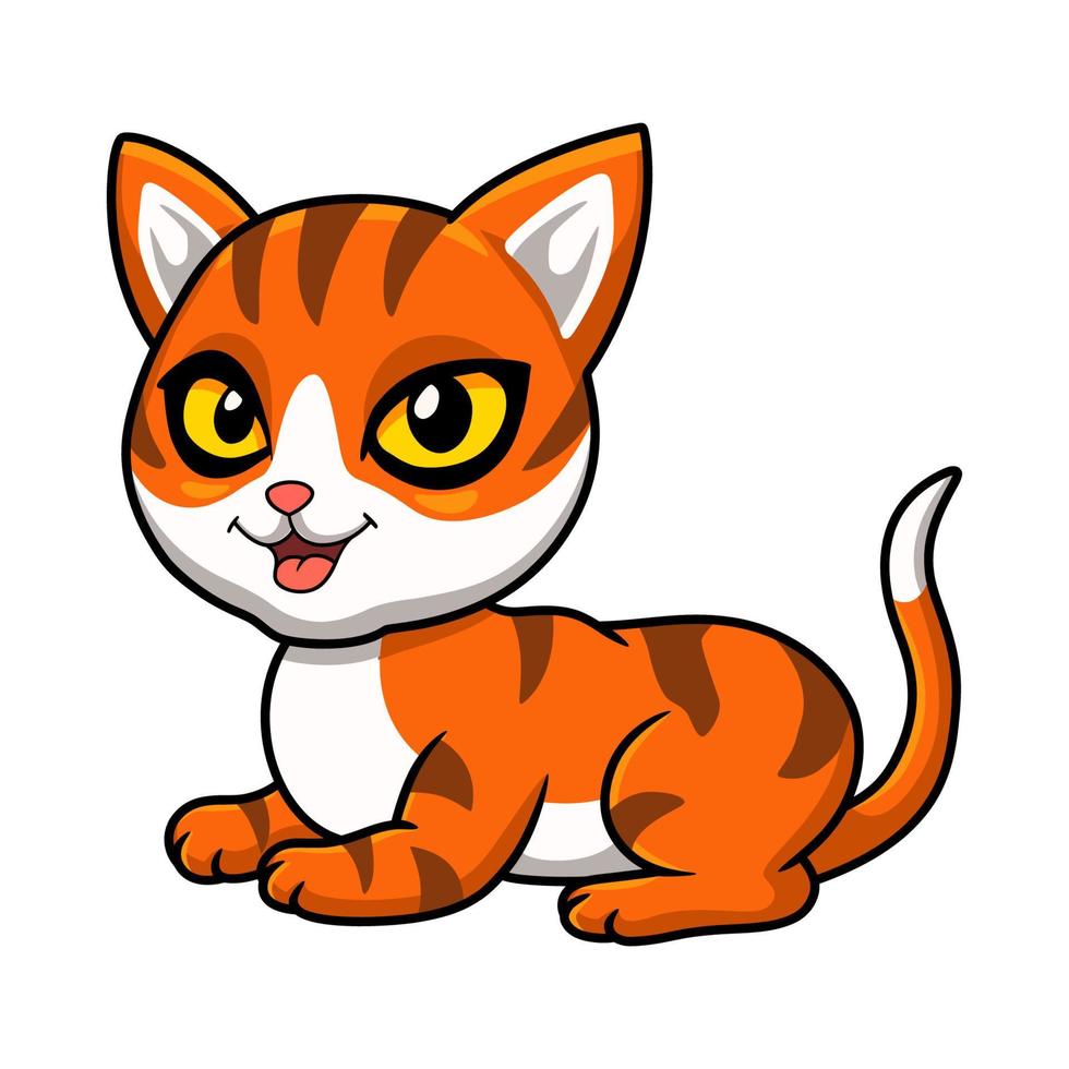 söt orange tabby katt tecknad serie vektor