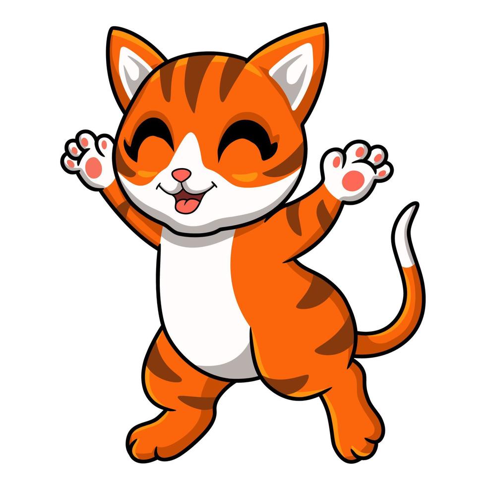 niedlicher orange getigerter katzen-cartoon vektor