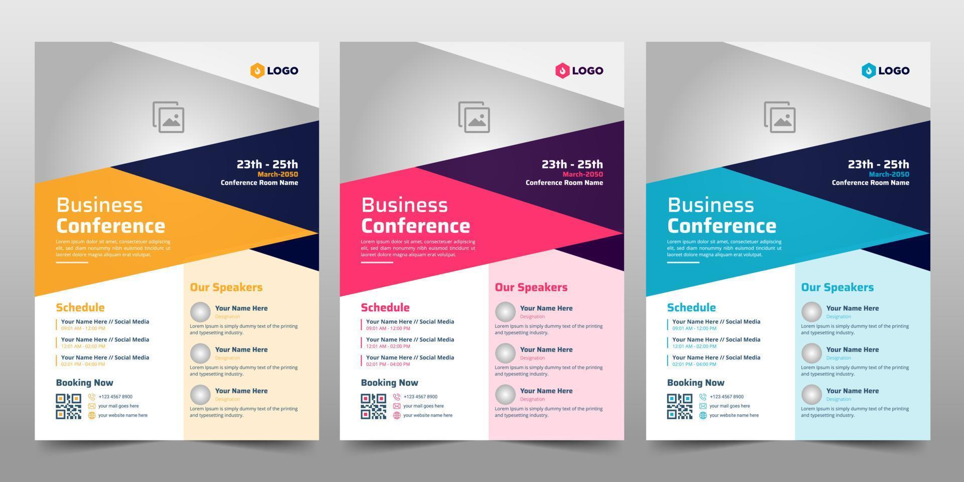 kreative Corporate Business Konferenz Flyer Broschüre Template-Design, abstrakte Business-Konferenz-Flyer, Vektor-Template-Design vektor