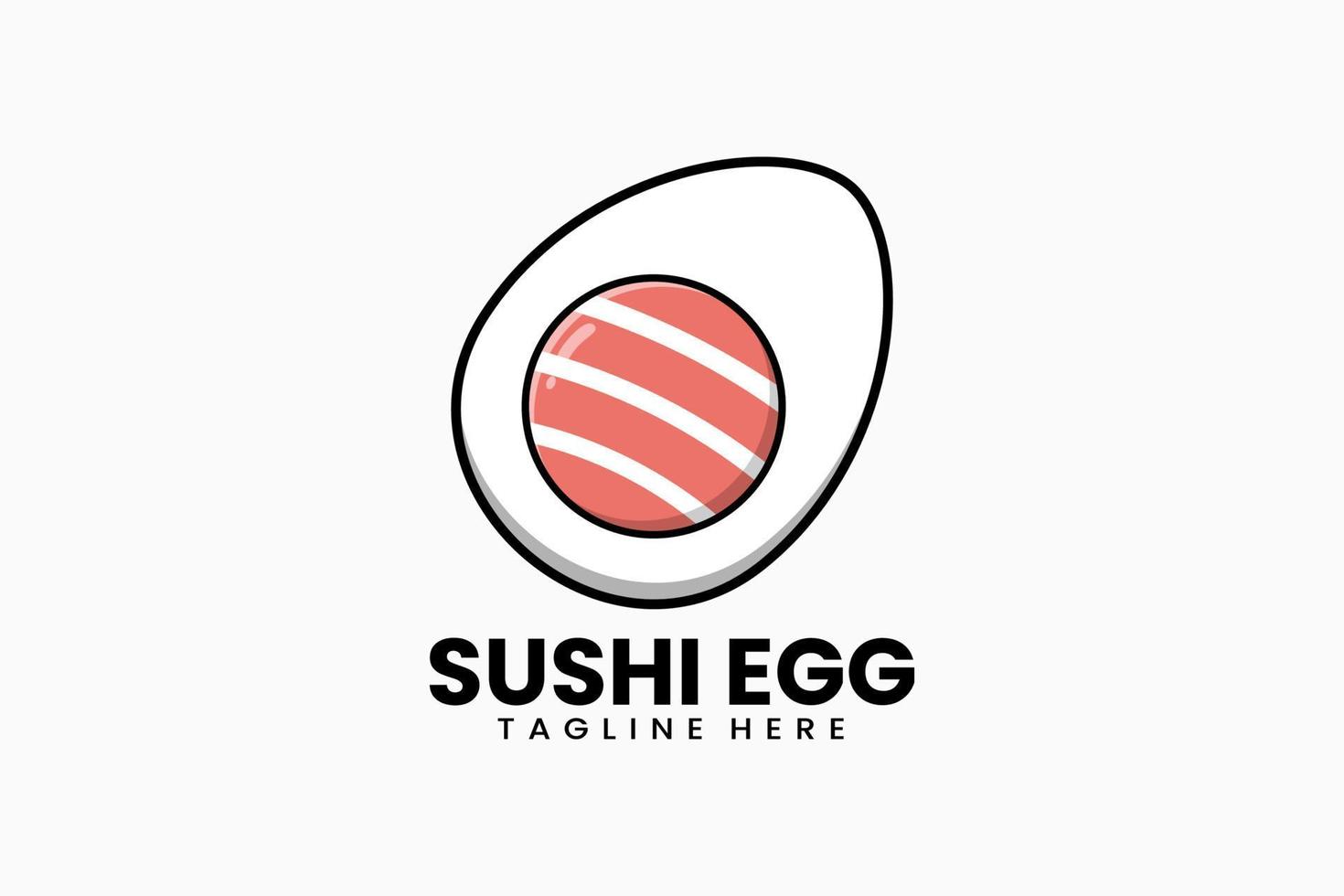 platt modern mall mister sushi ägg logotyp vektor